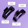 thumbnail image 3 of Gimme Beauty Rectangle Claw Clip For Thick Hair, Black Tortoise, 2 Count, 3 of 5