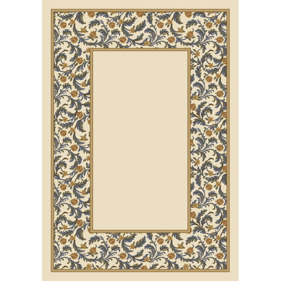 Milliken Blue Bordered Area Rug Latin Rose Opal Lapis - Aprx 7' 8" x 10' 9"