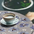 thumbnail image 3 of Ambesonne Springtime Fitted Round Tablecloth, Romantic Flowers Vintage, 56"- 60" Diameter, Ceil Blue and Warm Taupe, 3 of 5