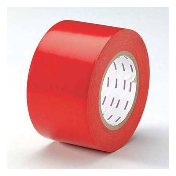 Safety Warning Tape Vinyl Red, 3" W x 180 ft. L, 5 mil Thick