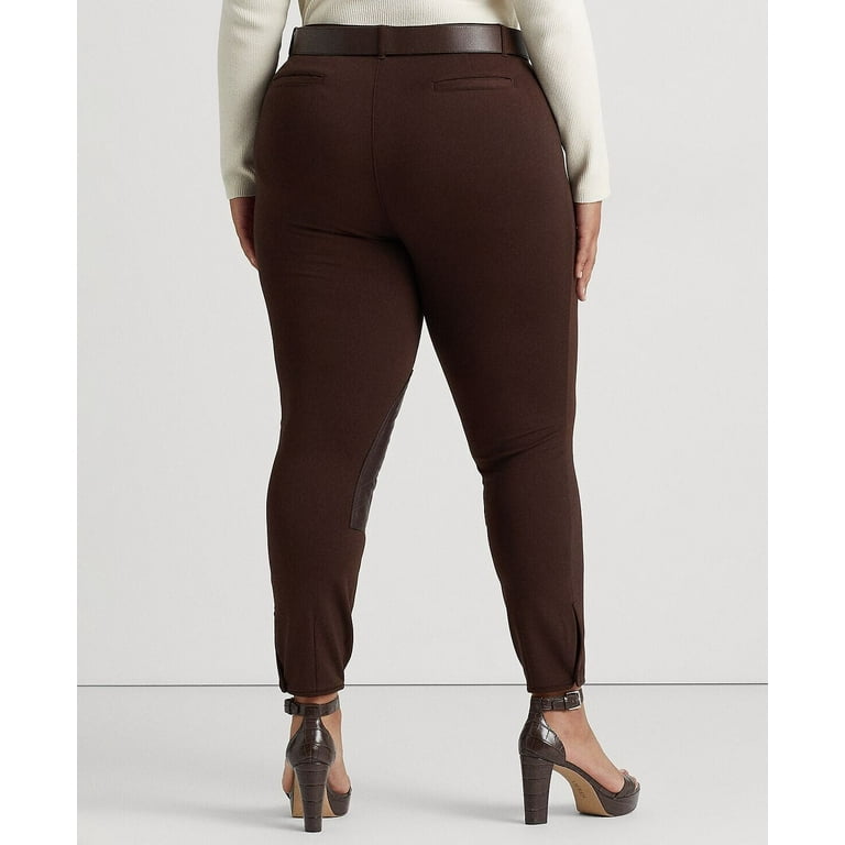 Lauren Ralph Lauren Women's Plus Size Faux-Leather Pants Circuit Brown 2X  B4HP