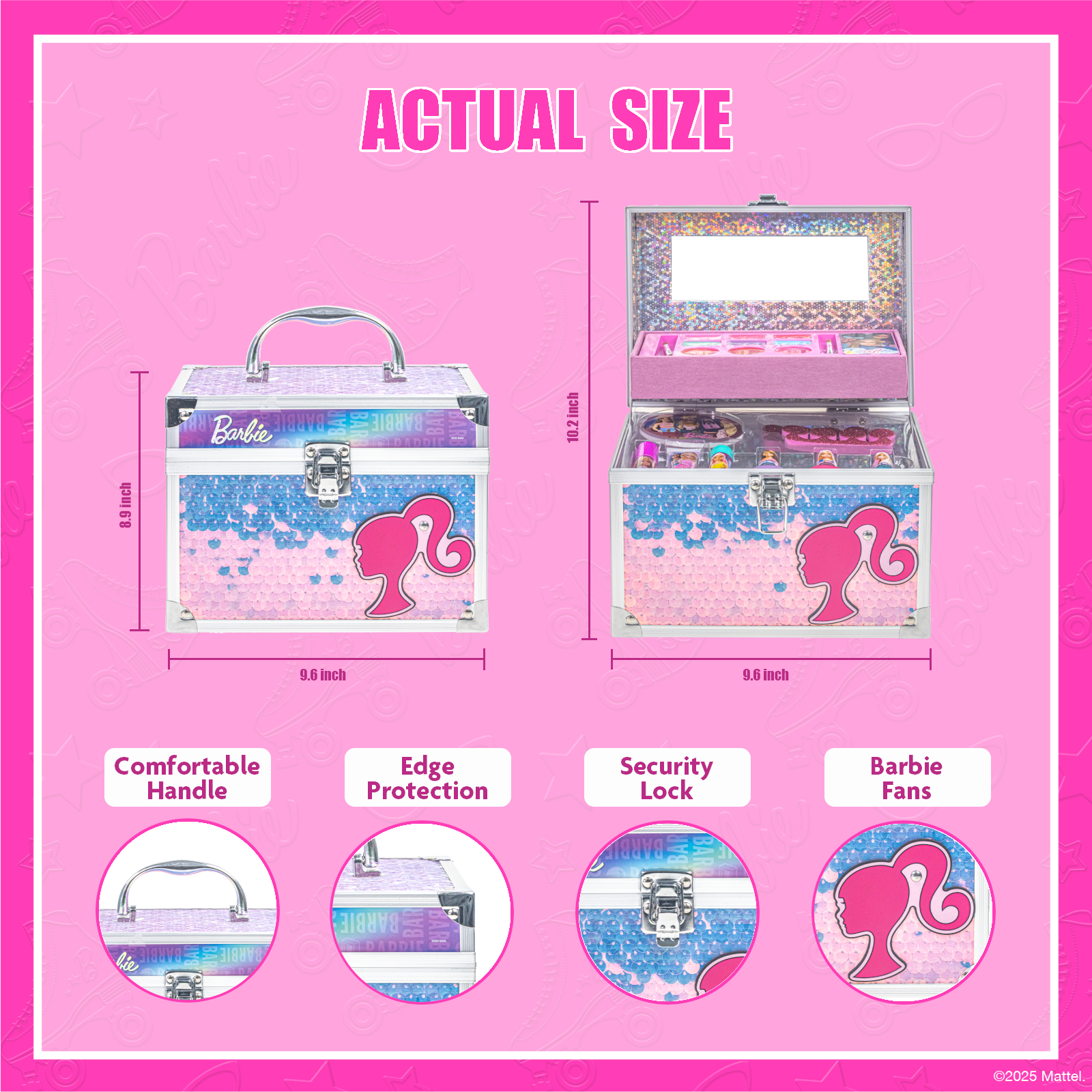 Townley Girl Barbie Makeup Train Case for Kids photo 4