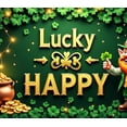 thumbnail image 4 of LUUFILx Lucky St Patrick's Day Banner Backdrop Shamrock Party Decorations Green Celebration Photography Props Decor Irish Festival Background, 4 of 8