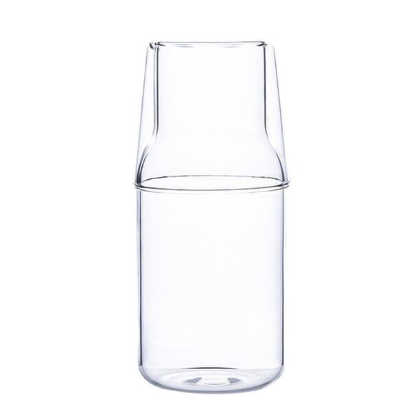 Naiovety Juego de botellas de agua de vidrio fácil de limpiar con taza, idea de regalo para cualquier ocasión, apertura de boca ancha y Cocina y Comedor Una olla + Una taza 500ml