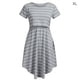 thumbnail image 3 of Qarigey Vestido de enfermería Vestido de rayas de manga corta Trajes de mujer que amamanta Vestidos Gris XL, 3 of 6