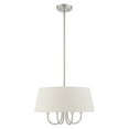 thumbnail image 3 of Livex Lighting  Belclaire 4-Light Oatmeal Shade Pendant Chandelier - 18"Dia. x 19.5"-49.5"Adj. H - 18"Dia. x 19.5"-49.5"Adj. H English Bronze Matte, 3 of 5