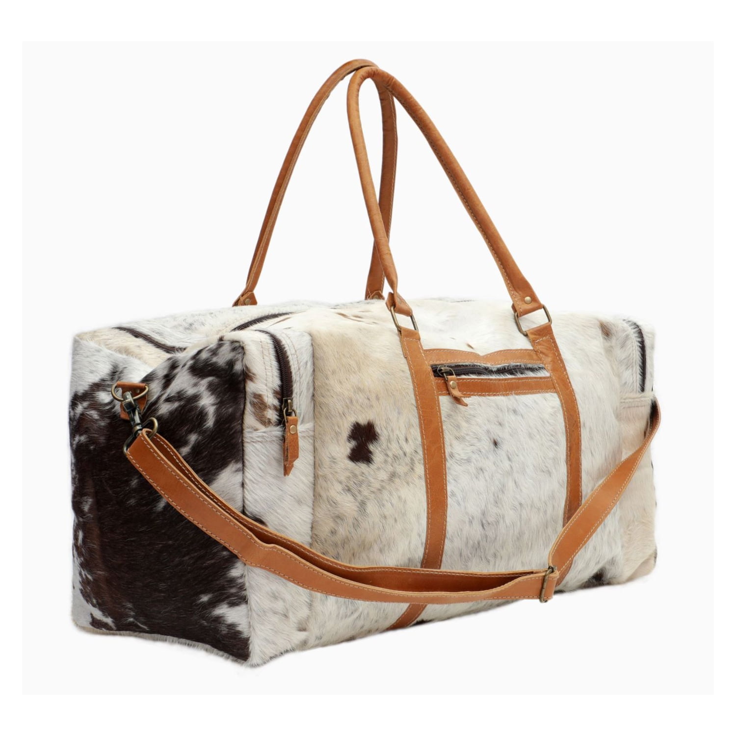 Western Duffel Hopofly Snipe Leather Hairon Travel Weekender Duffle Bag