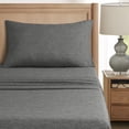 thumbnail image 4 of Mainstays Super Soft Faux Textured Microfiber Bed Sheet Set, Twin-XL, Charcoal Grey, 3 Piece, 4 of 12