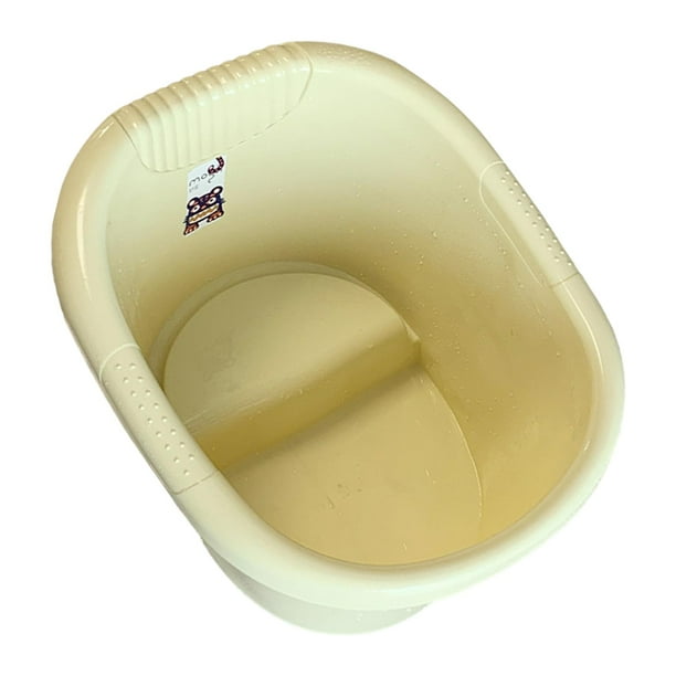 Cubo de baño para bebés, Cubo de bañera para bebés con asiento de apoyo, Bañera portátil para sentarse Bañera para bebés Bañera para bebés Beige