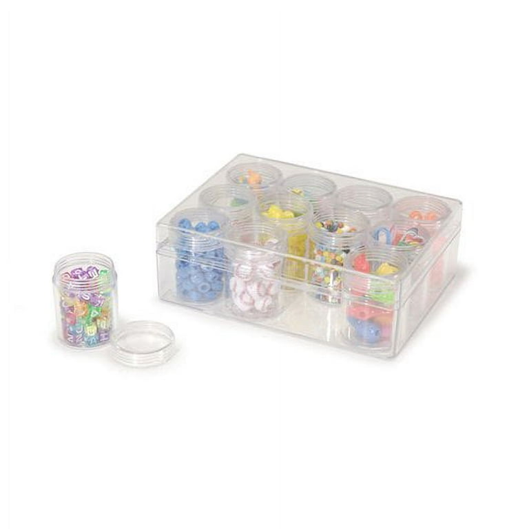 Darice Clear Bead Organizer Storage Case, Clear Bead Holder with 12 Small  Containers, 6.25” x 4.75” x 2.08”