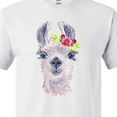 thumbnail image 4 of Inktastic Cute Llama with Flower T-Shirt, 4 of 5