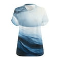 thumbnail image 4 of Women Tops under $5! Cagogo Womens Plus Size T Shirts Loose Fit Short Sleeve Tees V Neck Floral Summer Tops 2025 Fashion Outfits Clothes XL-5XL, 4 of 4