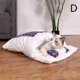 thumbnail image 3 of Cutey-cama para gatos, almohada gruesa con cinturón, casa para gatos, saco de dormir cómodo y cálido, sofás, estera, cama cueva para gatos extraíble, suministros para mascotas, 3 of 5