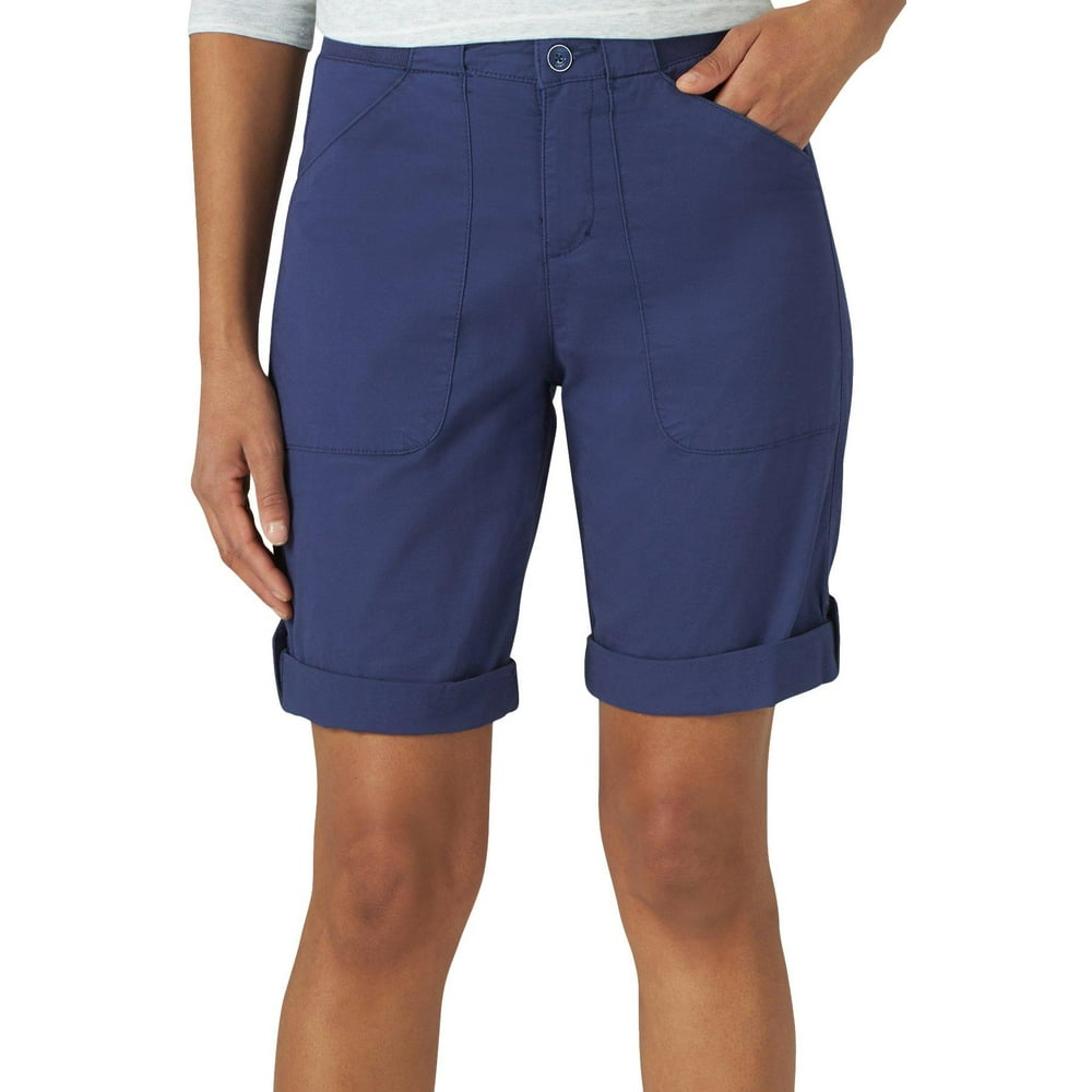 Lee - Lee Petite Solid Flex-To-Go Utility Bermuda Shorts 8P Ink blue ...