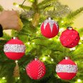 thumbnail image 4 of Fiudx Bolas Navideñas de Terciopelo, Juego de Adornos Flocados, 12 Piezas Colgantes, Elegante Escena Invernal, Versátiles Decoraciones Navideñas, para Árbol de Navidad y Chimenea, Tamaño de 8 Cm., 4 of 7