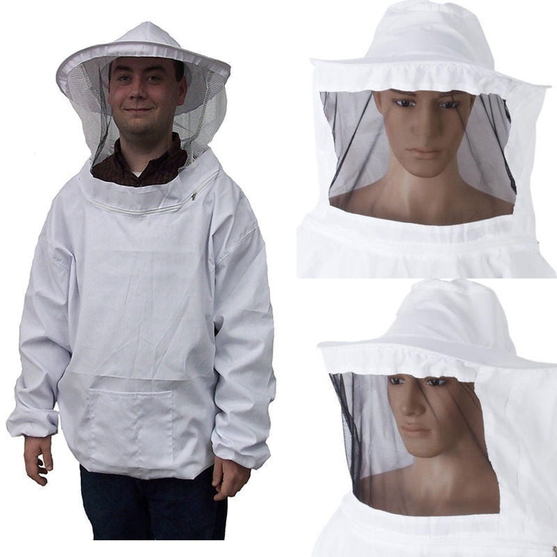 Beekeeping Cotton Ventilated Beekeeper Jacket Bee Hat Fencing Veil w/Bag Medium