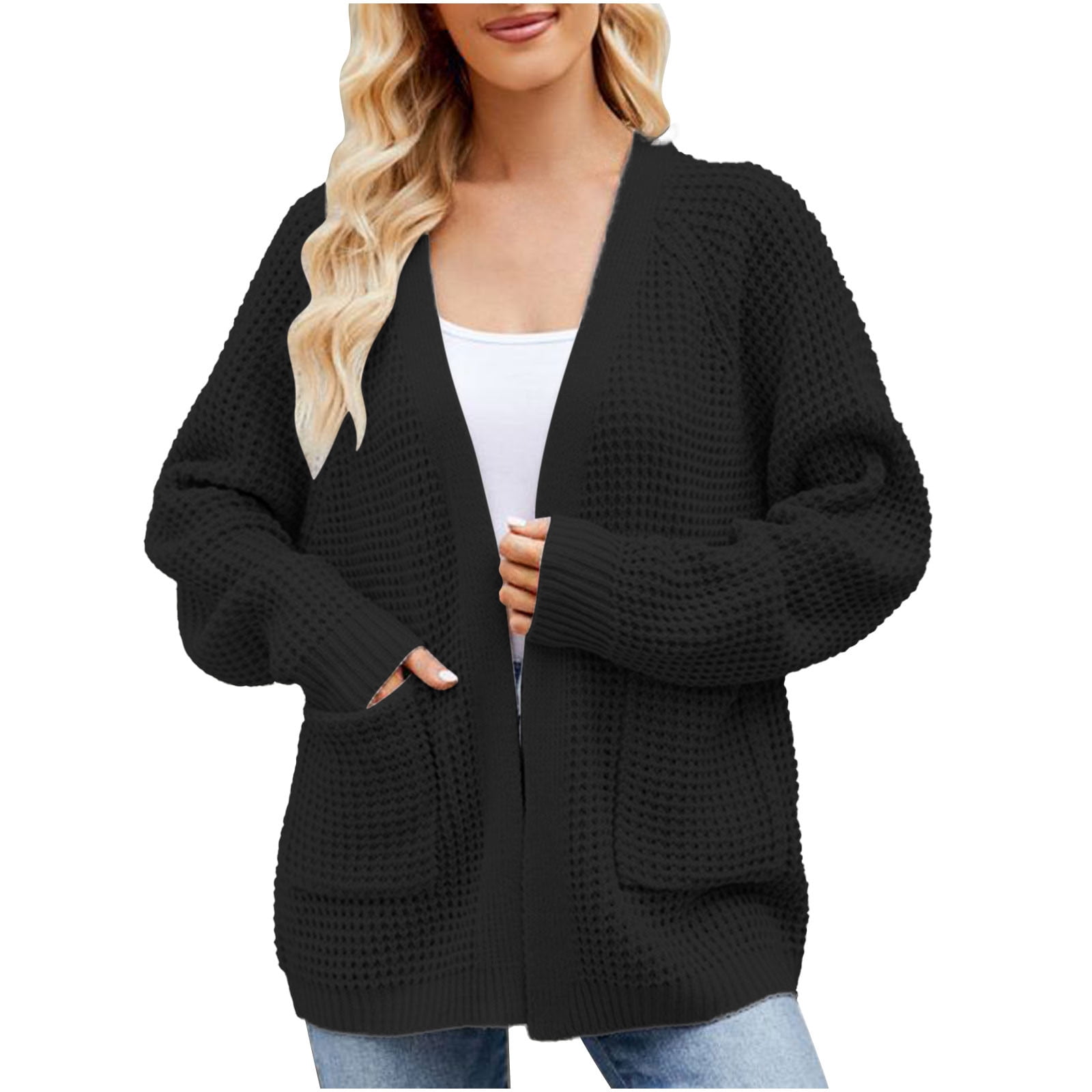 Yuyuzo Cardigans for Women Plus Size Long Sleeve Open Front Knit