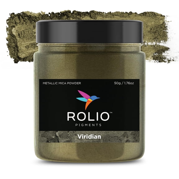 Rolio Metallic Mica Powder - Viridian (50G / 1.76oz) - 1 Jar of Metallic Pigment Powder for Epoxy Resin, Dye, Soap Making, Nail Polish, Paint, Candle Making, Bath Bombs, Slime