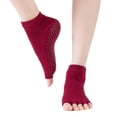 thumbnail image 1 of Lady Non Slip Toeless Half Toe Grip Socks Dance Yoga Socks, 1 of 1