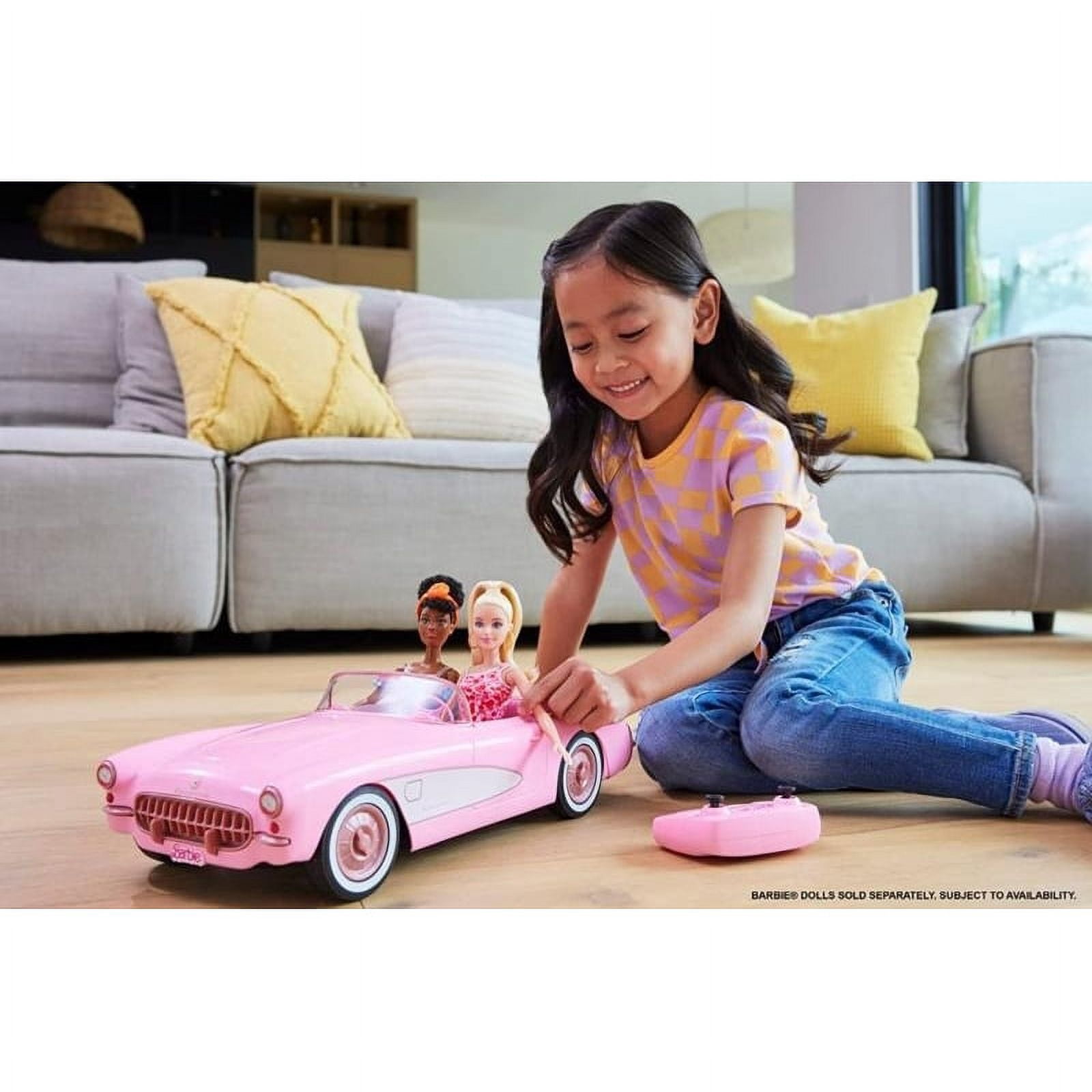 Hot Wheels RC Barbie Corvette, Battery-Operated Remote-Control Toy Car from Barb