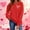 Red, variant on GUZOM Womens White Crew Neck Sweatshirt - Valentine's Day Love Graphic Long Sleeve Relaxed Fit 100% Polyester Machine Washable Festive Casual Top,Size XS