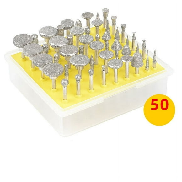 EcoNesxp Set of 10 diamond drill bits for rotary tools, carbide, 20mm shank, ceramic, glass