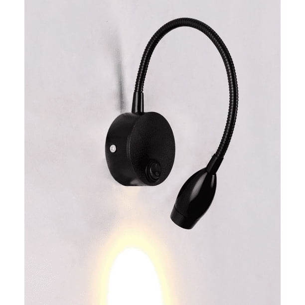 Lámpara de pared Lámpara de pared LED creativa para interiores, pasillo del hotel, pasillo, escalera, sala de estar, fondo, lámpara de pared, lámpara de pared con manguera, negro, 3w, la dirección se puede ajustar a voluntad, luz blanca cálida JM