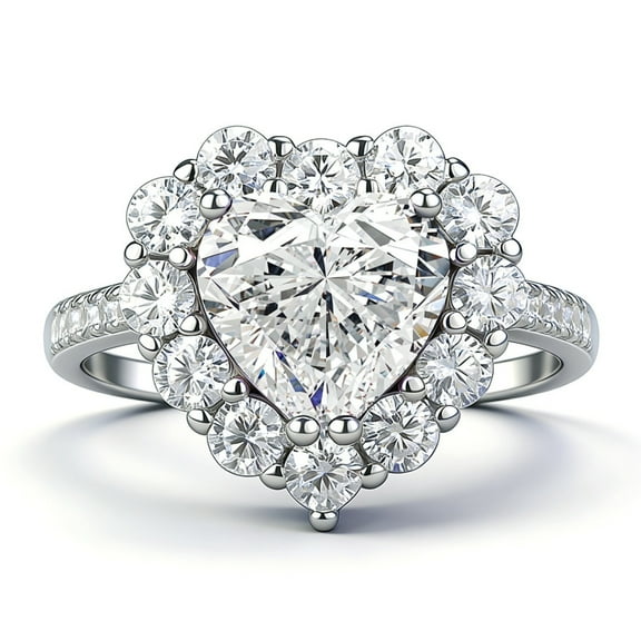 2 Carat Moissanite Engagement Rings for Women 925 Sterling Silver Heart Promise Rings for Couples D Color VVS1 Diamond Ring Women Jewelry Size 5-9