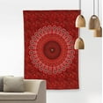 thumbnail image 2 of Bless International Indian hippie Bohemian Psychedelic Golden Blue Peacock Mandala Wall hanging Bedding Tapestry(Golden Red, Poster(30x40Inches)(76x101cms)), 2 of 4