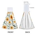 thumbnail image 3 of Yayeee Kitchen Hanging Hand Towels Set of 2 with Loop Bathroom Absorbent Tie Towel, Sunflowers and Leaves Pattern, 3 of 7