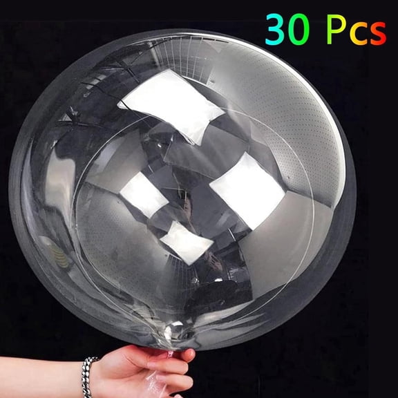 jQMUHLC 30 Pcs Clear Bobo Balloons, 20 inch Large Transparent TPU Bubble Balloon for Wedding Birthday Christmas Party Decoration