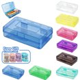 thumbnail image 1 of Shkhoas Plastic Pencil Box Large Capacity Pencil Boxes Clear Boxes with Snap-tight Lid Stackable Design and Stylish Office Supplies Storage Organizer Box,With Free Random Pencil sharpeners,Blue, 1 of 3
