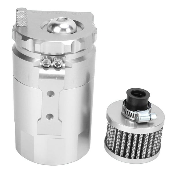 Tanque De Depósito De Aceite, Lata De Captura De Aceite De Alta Resistencia De Aleación De Aluminio Eficiente Profesional A Prueba De Herrumbre Con Filtro De Ventilación Para ANGGREK Plata