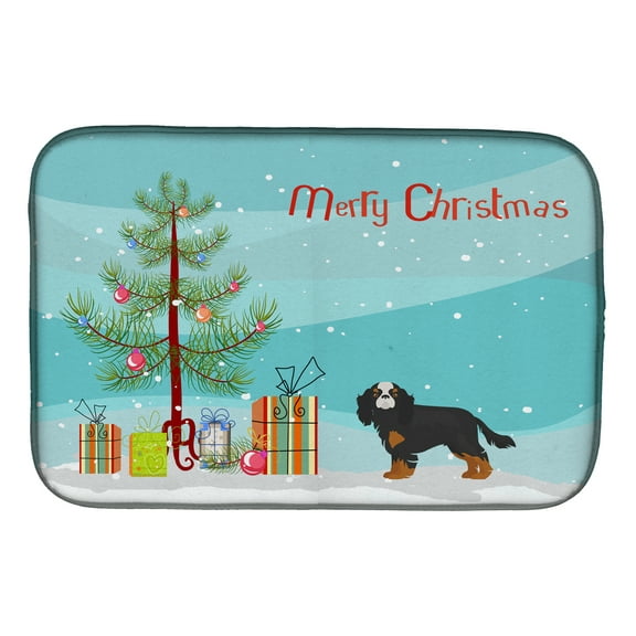 Cavalier King Charles Spaniel Christmas Tree Dish Drying Mat