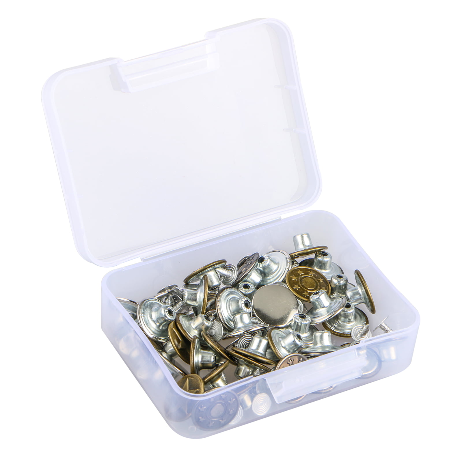 40 Sets Jeans Metal Tack Buttons Replacement Kit Repair Sewing Pants Clothes+Box 