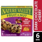 Nature Valley Fruit and Nut Granola Bars, Dark Chocolate Cherry, 6 ct, 7.4 OZ