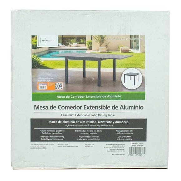 Mesa Mainstays 90/180 x 90 x 74 cm. Gris