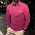 thumbnail image 2 of ZCFZJW Athletic Golf Shirts for Men Casual Tid Dye Gradient Color Print Long Sleeve 1/4 Zip up Pullover Sweatshirts Loose Regular Fit Comfy Workout T-Shirts Tops with Pocket Pink M, 2 of 5