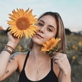 thumbnail image 3 of Turandoss 4 5 6 7 8 9 10 11 12 13 14 15 16 Year Old Birthday Gifts for Tween Teen Teenage Girl Gift Idea 14K Gold Plated Initial Sunflower Pendant Necklace Personalized Initial a-z Jewelry, 3 of 7