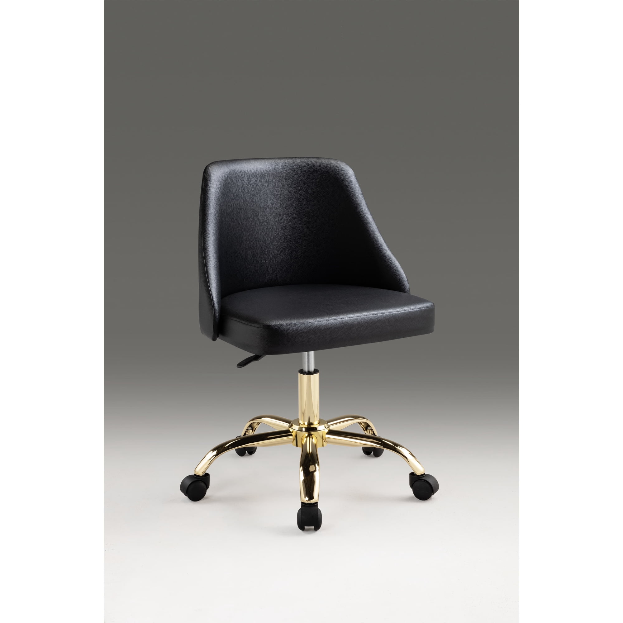 black polyurethane office chair with product