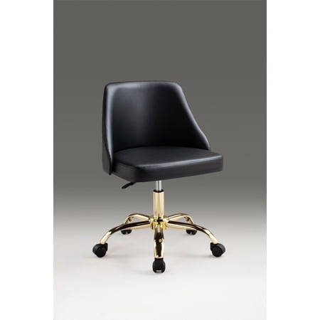 black polyurethane office chair with product