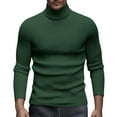thumbnail image 2 of GrmtClth Mens Sweater Slim Fit Turtle Neck Pullover Tops Ribbed Thermal Sweater 2025 Fall Winter Basic Long Sleeve Sweaters Dark Green S, 2 of 8