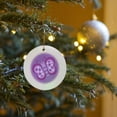 thumbnail image 7 of 3drose, Cute Butterfly on Purple Dots 1, Circle Porcelain Ornament, 7 of 7