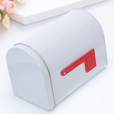 Pawsdot Durable White Tinplate Mailbox for Outdoor Decorative Storage