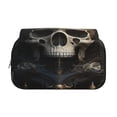 thumbnail image 2 of Kdxio Gold Pattern Skull for Double Compartment Pen Case Oxford Organizer with Zipper Pockets for Students Artists, 2 of 7