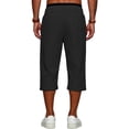 thumbnail image 5 of Nestiefly Long Shorts for Men Below Knee Waffle Cargo Short Pants Casual Summer Lightweight 3/4 Sweat Shorts with Pockets SweatShorts Black M, 5 of 7