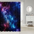 thumbnail image 2 of Manfei Celestial Starry Sky Shower Curtain 72Wx78L,Dreamy Nebula Bath Curtain,Blue Purple, 2 of 5