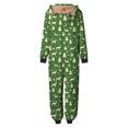 thumbnail image 6 of Odeerbi Christmas Onesie Pajamas for Family Holiday Sleep Jumpsuit Long Sleeve Family Christmas Pajamas Matching Sets Mom Fashion Lattice Print Plush Jumpsuit Sleepwear PJs Set Green, 6 of 6