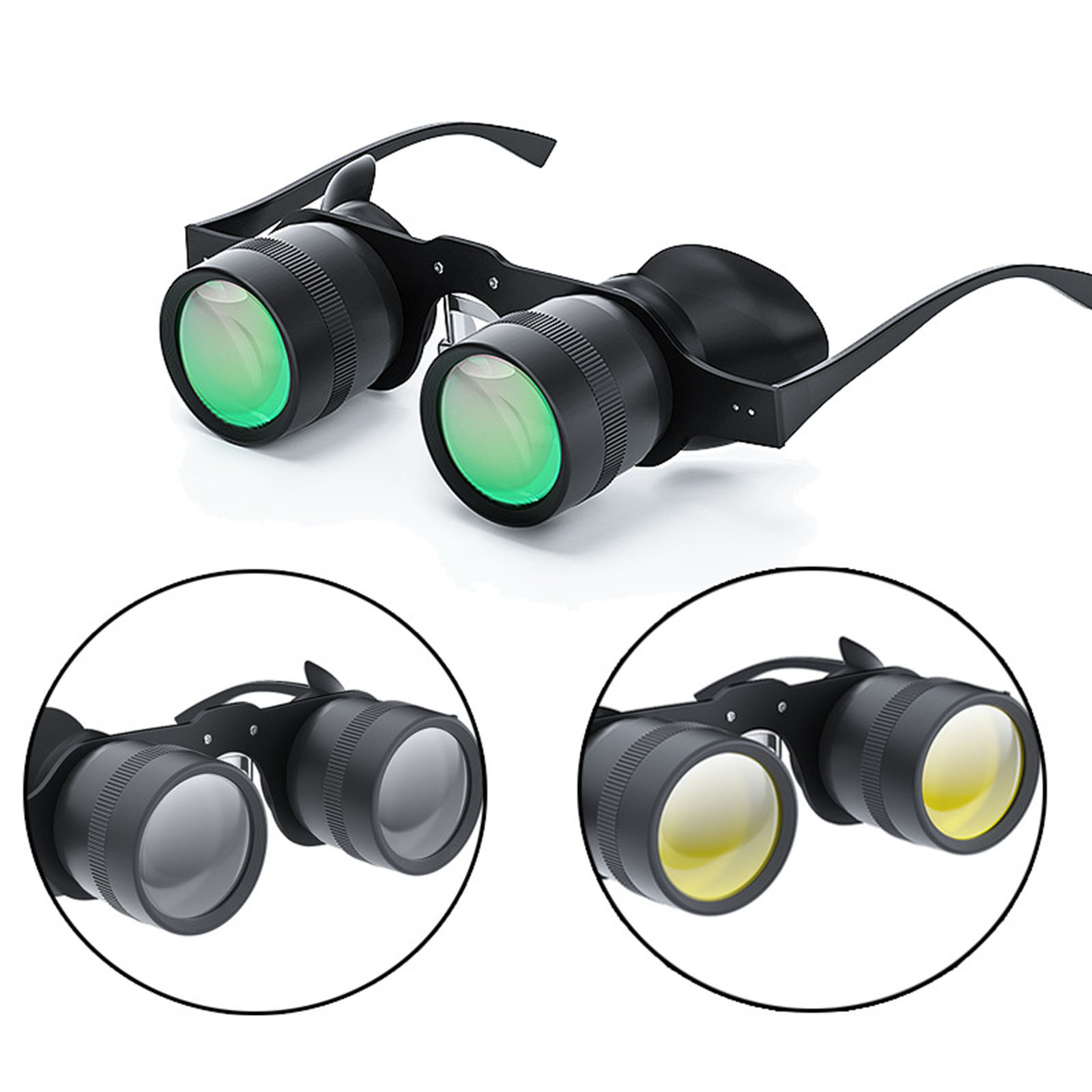 Professional 10X Binocular Glasses - Portable Folding HD Lens for Fishing, Birding & Sports Events, Hands-Free Opera Glasses for Concerts Theater Watching with Enhanced Optical Clarity