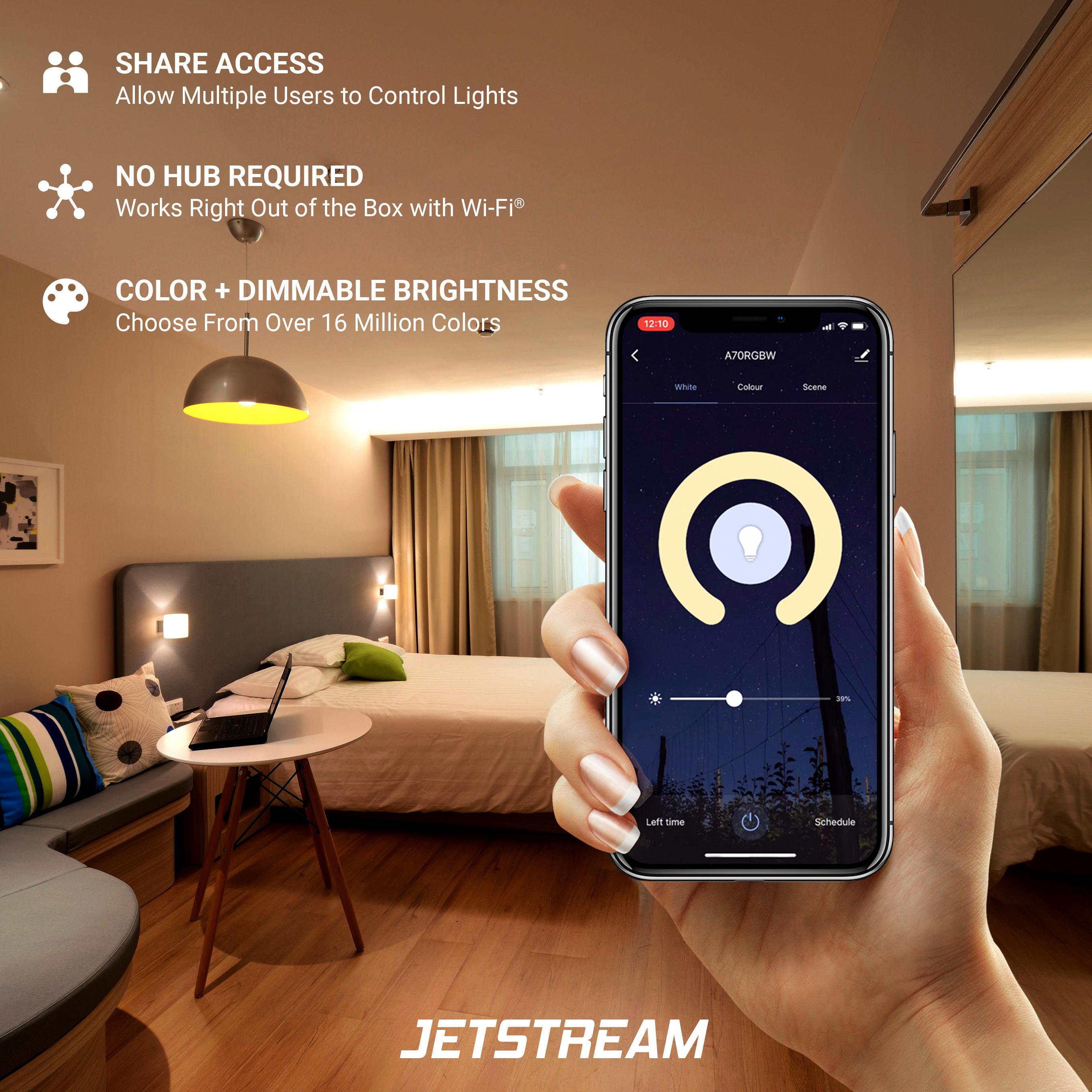 Jetstream Smart Home Bulb Kit: 2 Pack White Smart Bulb + 2 Pack Color Smart Bulb (Works with Google Assistant and Alexa) - image 3 of 10